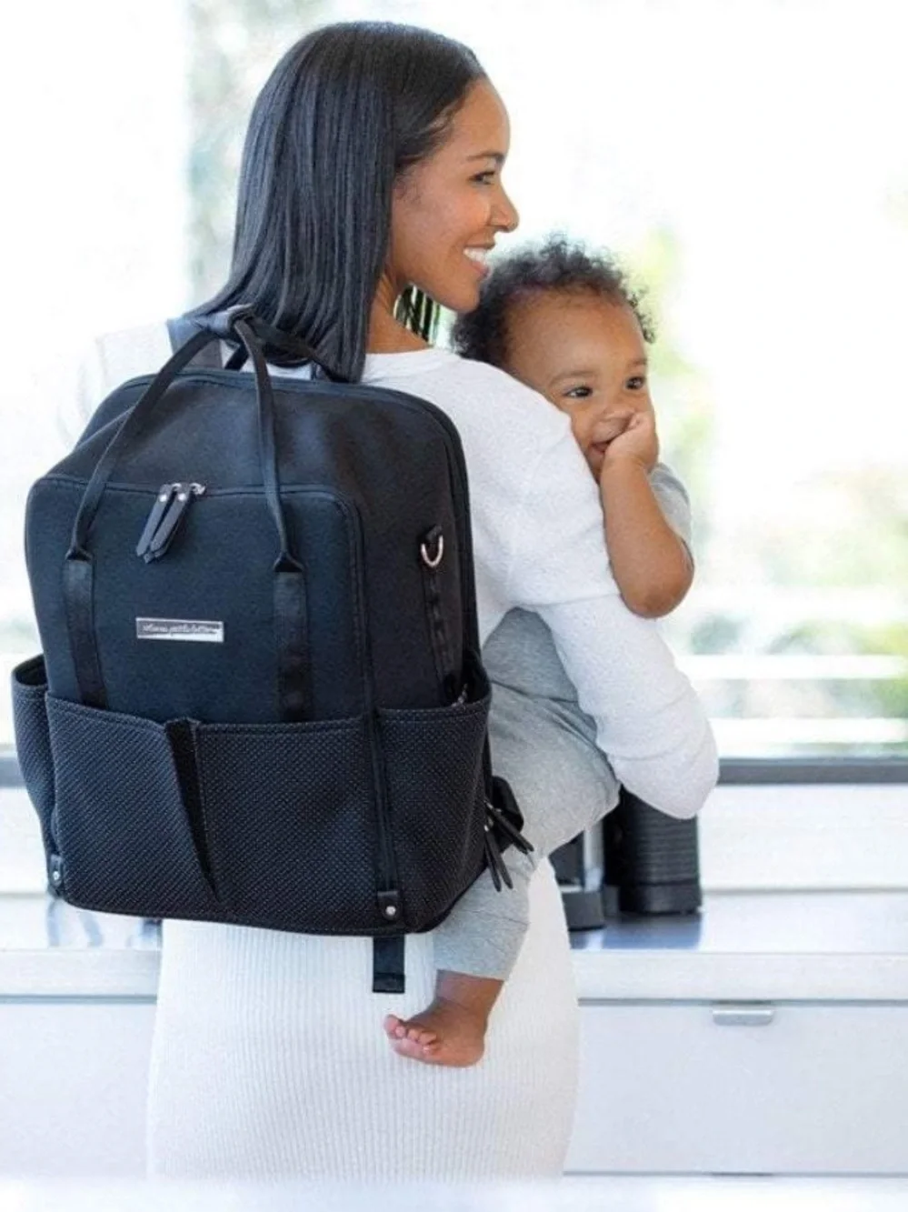NWOT Petunia Pickle Bottom Inter-Mix Backpack Diaper Bag Black Neoprene